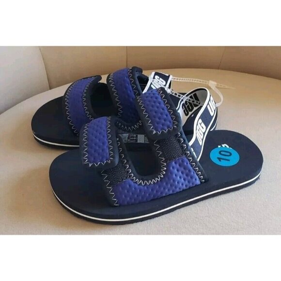 NEW UGG TODDLER/KIDS LENNON BLUE SLINGBACK SZ 10 - Picture 4 of 6